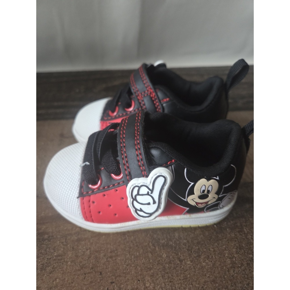 Disney Mickey Mouse Shoes Toddler Sz 3, Black & Red Low Top Sneaker